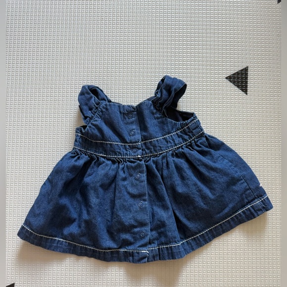 Guess|Baby girl Denim Dress with Pink floral Embroidery,vintage style•3-6 months - Picture 4 of 4